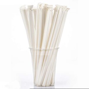 JITUUE Paper Straws Individually packaged - Eco-Friendly Party Supplies in Bulk for Restaurants - Perfect for Juices, Shakes, Smoothies, Ice Coffee & More(White,200 pcs）