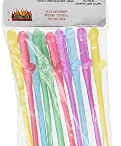 Party Pecker Rainbow Sipping Straws, 10 pcs Set