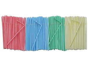 flexible plastic drinking straws (assorted classic striped) bendable disposable bpa free bendy straws
