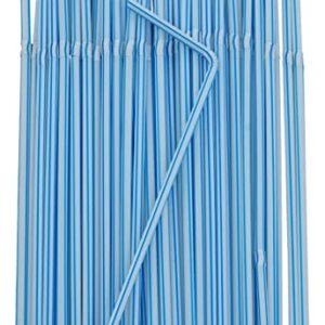 Flexible Plastic Drinking Straws (Assorted Classic Striped) Bendable Disposable BPA Free Bendy Straws
