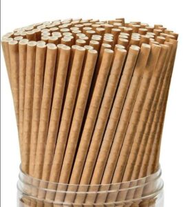 250pc bendable brown paper eco friendly biodegradable straws compostable and disposable for drinking or crafts