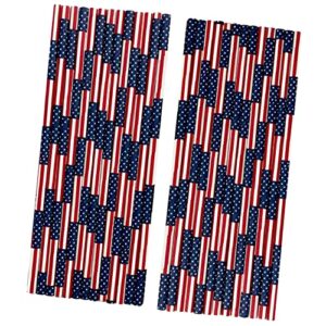 american flag paper straws - patriotic party supply - red white and blue - 50 pack