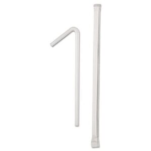 perfect stix flexible wrapped jumbo clear straws.400 pack individually wrapped. 7.75 inches in length flexible wrapped plastic drinking straws. 400 ct