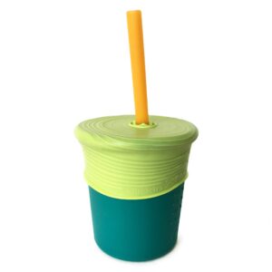silicone straw cup - teal
