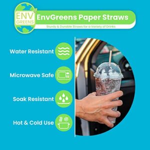 EnvGreens Biodegradable Paper Drinking Straws - 100% Eco-Friendly Compostable & Disposable Drinking Straws for Juices, Restaurants and Party supplies (100 Pack)