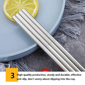 Set of 8 Stainless Steel Metal Straws Ultra Long 10.5 In Reusable Straws for Tumblers Rumblers Cold Beverage (4 Straight|4 Bent|2 Brushes)