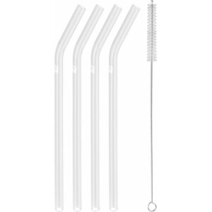 zwilling sorrento 5-pc bent glass straw set - clear