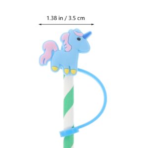 GLEAVI Silicone Straw Lid 8pcs Unicorn Straw Lid Drinking Straw Covers Caps for Straws Straw Toppers for Tumblers Silicone Straw Tips Kids Straw Covers Water Cup -