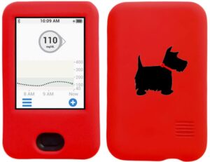 usastar-snk dexcom g6 receiver cgm silicone case with a cute puppy pattern (puppy-red)