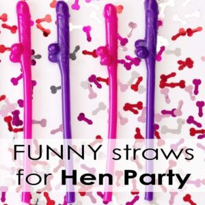 10 Bachelorette Party Straws, Bachelorette Party Decorations, Pennis Drinking Straws, Willy Straws, Hen Straws Naughty