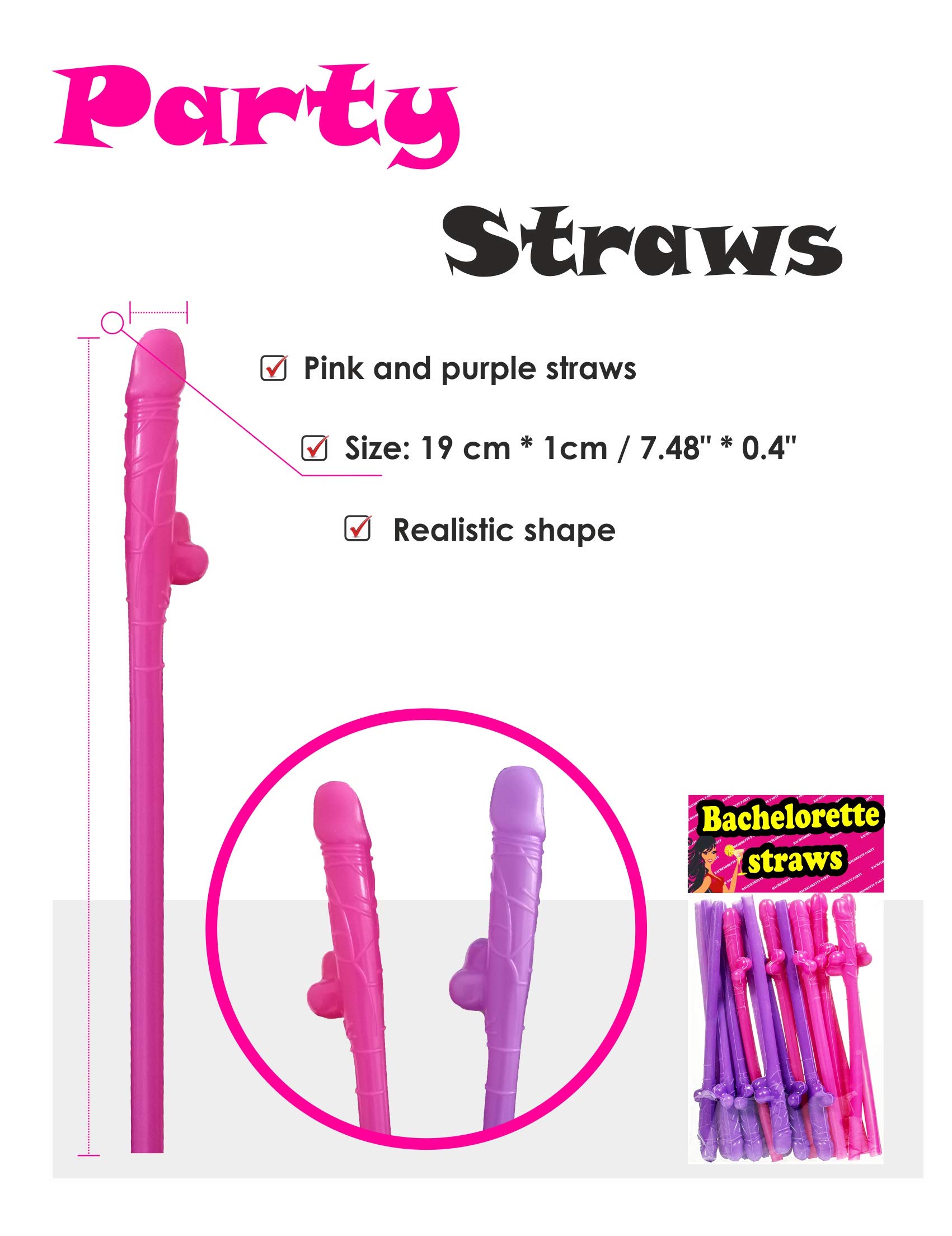 10 Bachelorette Party Straws, Bachelorette Party Decorations, Pennis Drinking Straws, Willy Straws, Hen Straws Naughty