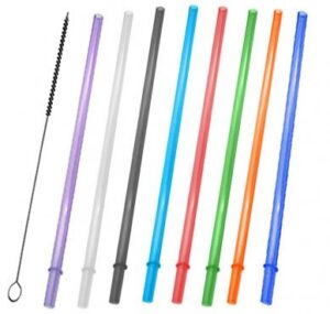 16oz, rainbow colored replacement acrylic straw set of 8 /with cleaning brush