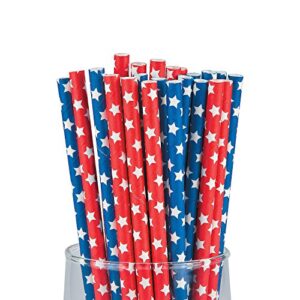 patriotic paper straws (24 pack)