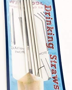 CocoStraw B00K4PP0VK 8 Large Wide Smoothie Straws/Straight Frozen Drink Straw, Stainless Steel