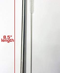 CocoStraw B00K4PP0VK 8 Large Wide Smoothie Straws/Straight Frozen Drink Straw, Stainless Steel