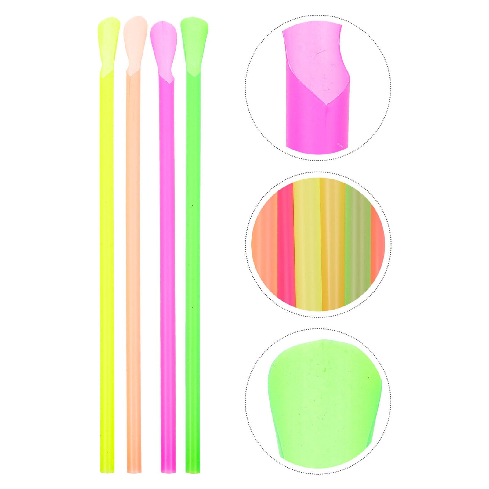 Plastic Straws 150pcs Disposable Spoon Straws Dual Use Drinking Spoon Straw for Milkshakes Shaved Ice (Mixed Color) Straws Disposable