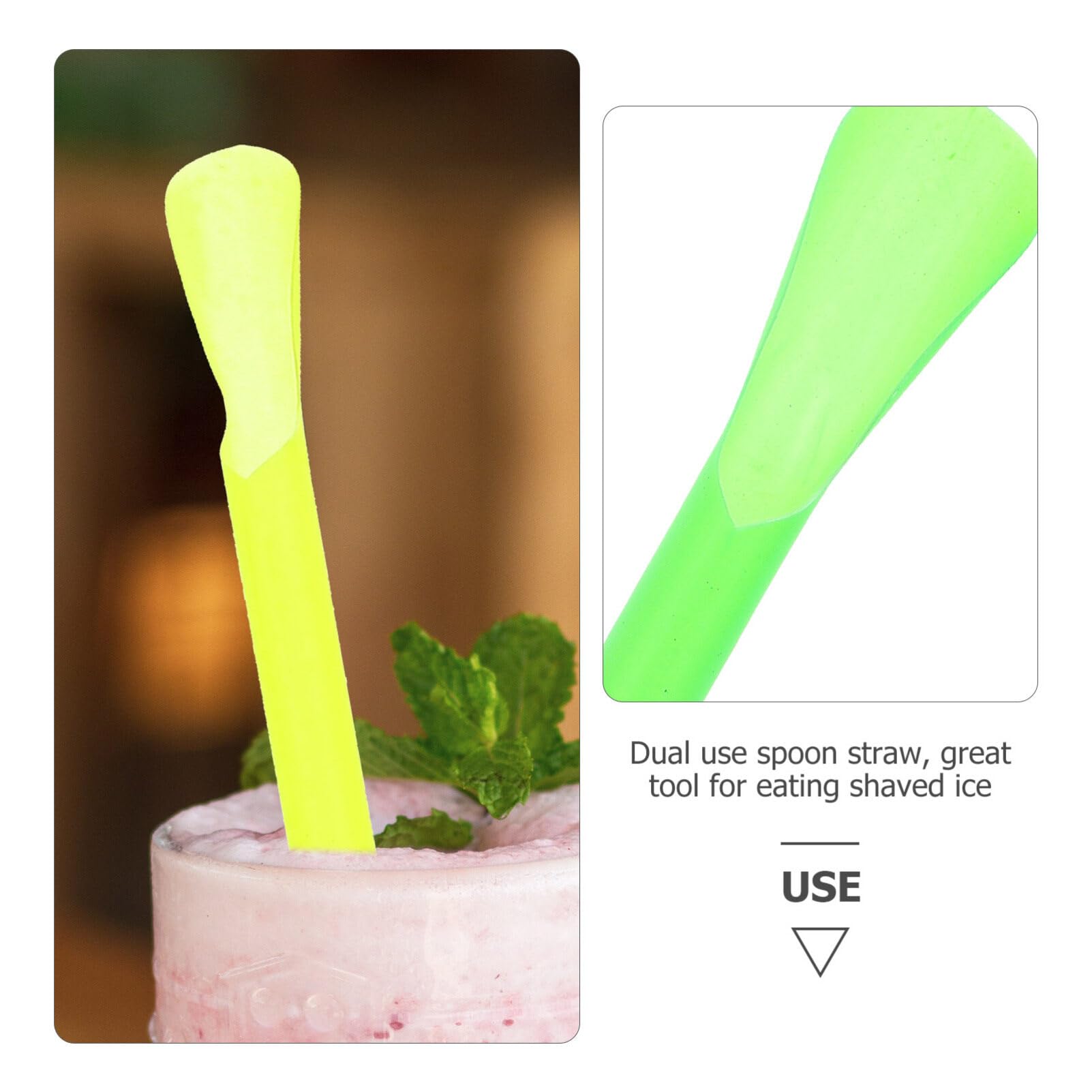 Plastic Straws 150pcs Disposable Spoon Straws Dual Use Drinking Spoon Straw for Milkshakes Shaved Ice (Mixed Color) Straws Disposable