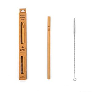 Pack of 3 Bamboo Straw Individual kit - SIGNATURE Line by Bamboo Step: 3x "1 Luxury quality straw and a cleaning brush is kraft paper box” (Smoothie Diameter Size)