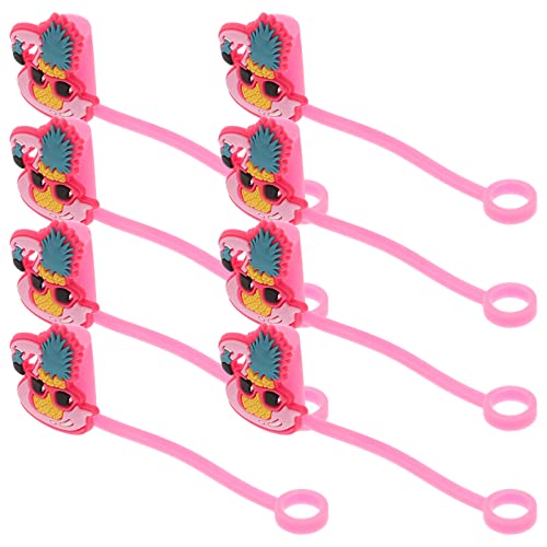 Straws 8pcs Flamingo Pineapple Silicone Straw Cover Hawaiian Party Drinking Straw Caps Straw Plugs Lids for Straw Tips