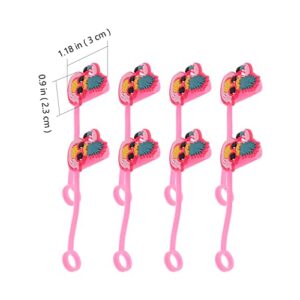 Straws 8pcs Flamingo Pineapple Silicone Straw Cover Hawaiian Party Drinking Straw Caps Straw Plugs Lids for Straw Tips