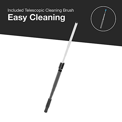 EcoVessel QUICKSTRAW – Stainless Steel Straw with Telescopic Function comes with Straw Cleaning Brush and Travel Case (Black Shadow)