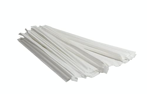 Eco Craft Stix Plastic Straws Wrapped 1000 Pack - 8 inch Drinking Straw, Foodservice Disposable Straws, Bulk Set. 7.75 inches Wrapped.