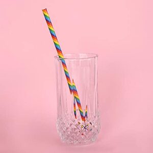 Pride Day Rainbow Paper Straws – LGBT Gay Party Supplies Decorations 120PCS