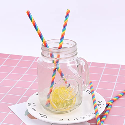 Pride Day Rainbow Paper Straws – LGBT Gay Party Supplies Decorations 120PCS