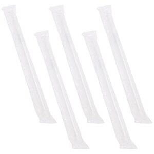 mini skater 8.26 inch plastic clear thick drinking straws individually wrapped pp material flexible drinks straws for milkshake bubble & tea soda smoothies,pack of 100