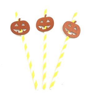ZaH Pack of 60pcs Halloween Party Straws Disposable Straws for Kids Adult Cute Funny Party Supplies Photo Favor Halloween Decoration (BATS/SKULL/BOO!/SPIDER/PUMPKIN/SWITCH)