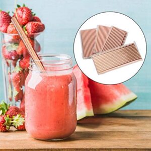 100Pcs Rose Gold Paper Straws Disposable Tableware for Party Birthday Wedding Celebrations Decorations