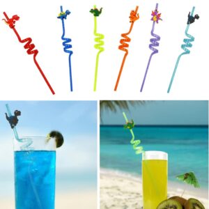 8 Pieces Plastic Reusable Dinosaur Straws for Kids, Animal Safari Jungle Drinking Dinosaur Theme Straws for Party Decoration Supplies Birthday