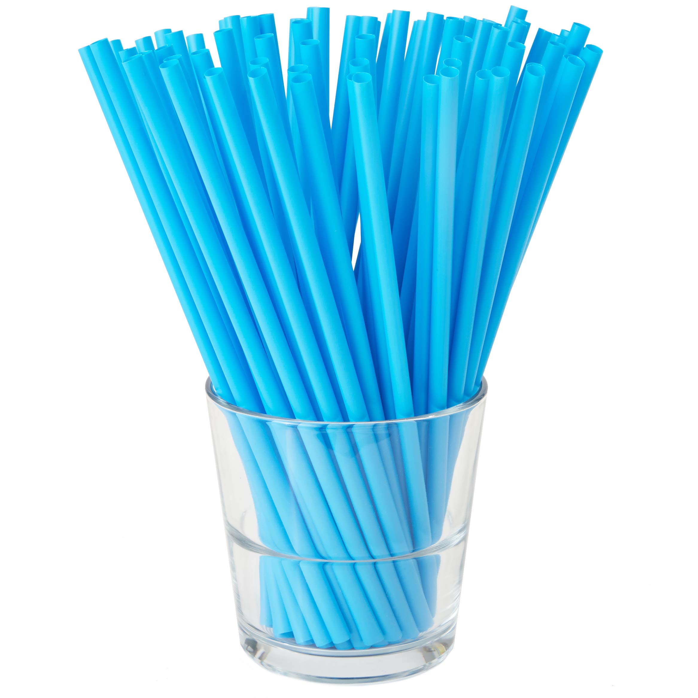 500-Pack PLA Disposable Drinking Straws, Plant Based, Alternative to Plastic Straws, Blue 8.3"