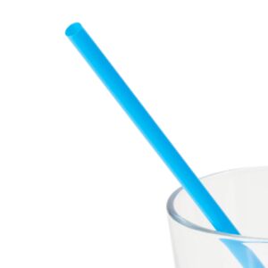 500-Pack PLA Disposable Drinking Straws, Plant Based, Alternative to Plastic Straws, Blue 8.3"