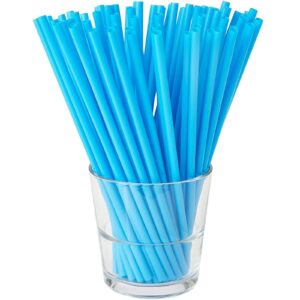 500-Pack PLA Disposable Drinking Straws, Plant Based, Alternative to Plastic Straws, Blue 8.3"