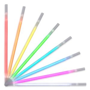 pack of 25 glow in the dark straws in assorted colors