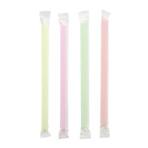 amercareroyal 8.5" colossal paper wrapped neon straws in assorted colors, case of 2,000