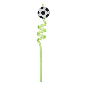 12 Pack Drinking Staws Soccer Ball Party Supplies Soccer Theme Party Favors