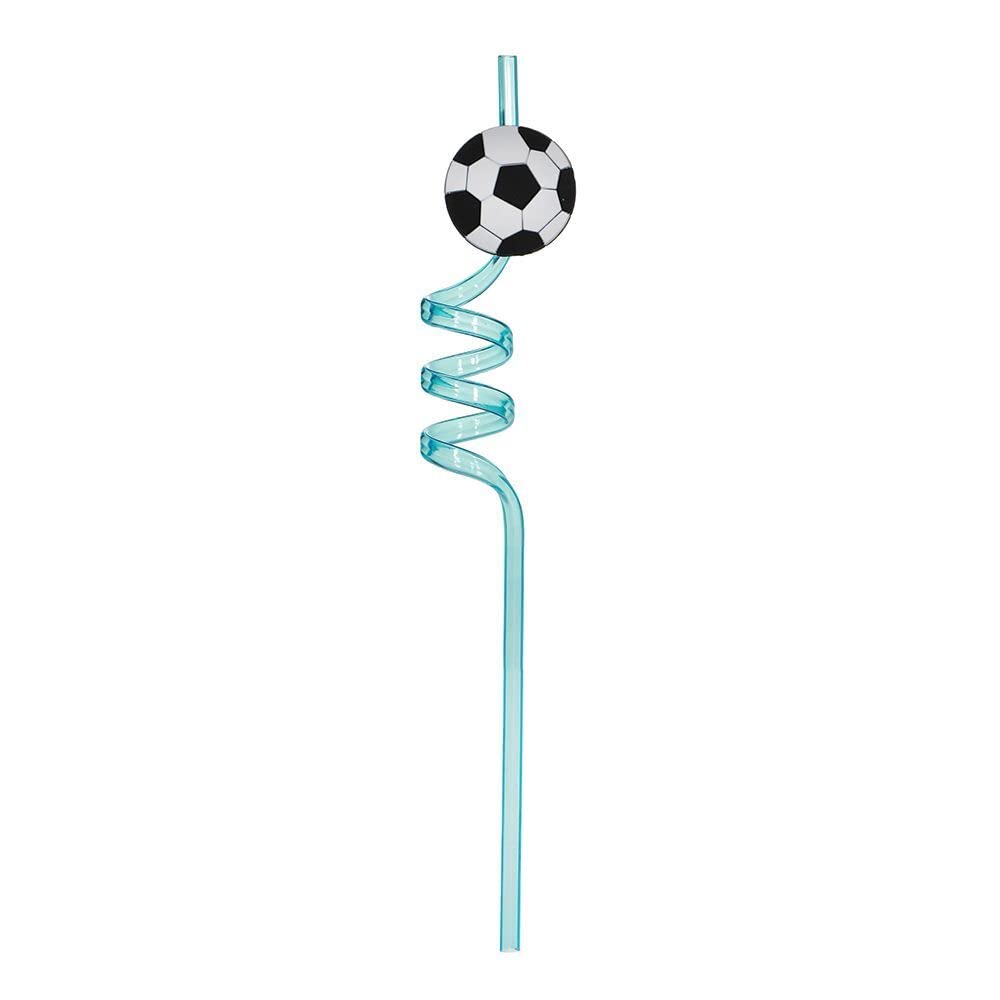 12 Pack Drinking Staws Soccer Ball Party Supplies Soccer Theme Party Favors