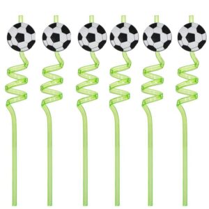 12 Pack Drinking Staws Soccer Ball Party Supplies Soccer Theme Party Favors