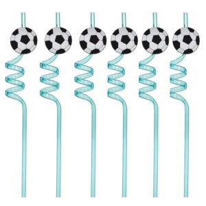 12 Pack Drinking Staws Soccer Ball Party Supplies Soccer Theme Party Favors