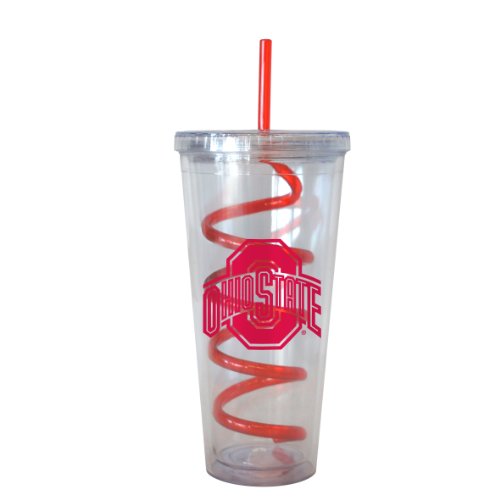 NCAA Ohio State Buckeyes Swirl Straw Tumbler, 22-Ounce