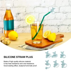 Amosfun 1 Set 2pcs Straw Dust Plug Straw Covers Cap Cloud Straw Cover Plugs Ripple Silicone Straw Protector Drinking Straw Tips Cover Cute Straw Cover Girl Silencer Cartoon