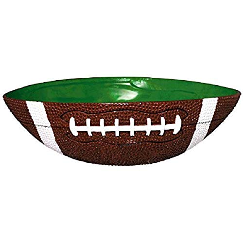 Amscan Football Large Plastic Bowls - 12.5" x 10" (Pack of 6) - Perfect for Game Day Parties & Tailgating