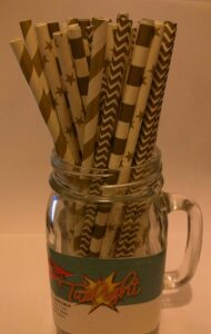 metallic gold, vintage paper drinking straws - holiday value pack - 4 designs - 100 ct. by twilight parties