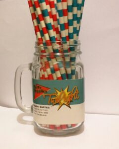 dr. seuss inspired color themed red and aqua paper drinking straws 50 ct. - twilight parties by twilight parties
