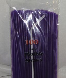 IGC 200 Straws - Flex/Flexible Drinking Straws - Luau - Wedding - Party - Purple - 200 Flexible Straws (2 packs x 100 straws)