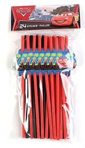 cars plastic straws-6-packs of 18