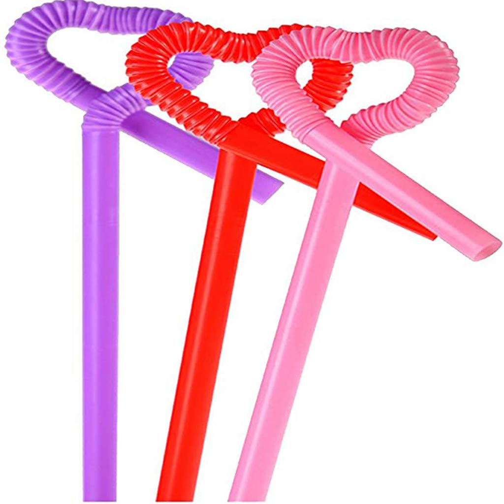 Flexible Disposable Plastic Drinking Straws 100Pcs- 0.23'' Diameter And 10.2'' Long,Stretched Approx 12.8 ''" High (Multicolor-100PCS)