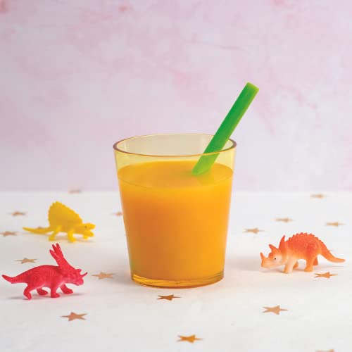 GIR: Get It Right | Glow-in-The-Dark Silicone Straws Perfect for Kids + Small Glasses | Great for Hot + Cold Drinks | 2-Pack (Super)